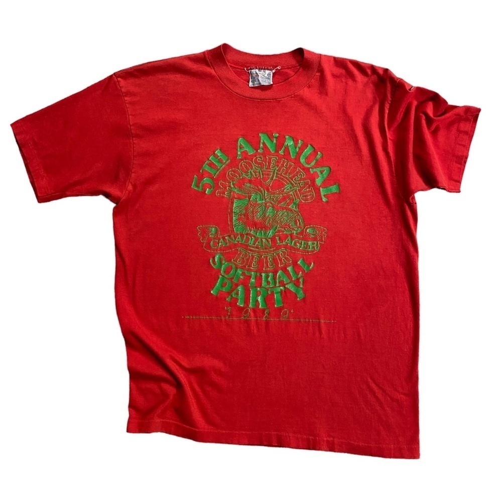 Vintage 1989 Single Stitch Moosehead Canadian Lager Beer T-shirt